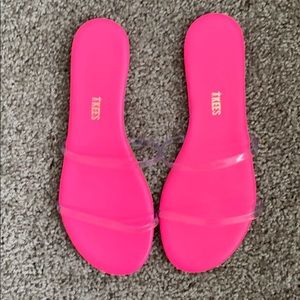 Super fun Tkees in hot pink and clear